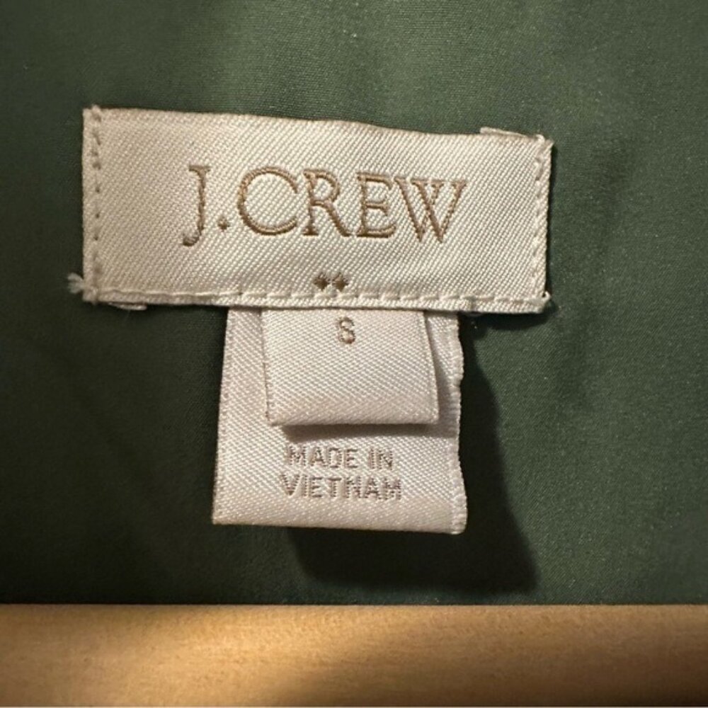 J.Crew Down Quilted Puffer Vest Olive Green Full Zip Women’s Small Cozy Layer - Picture 8 of 11